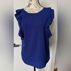 Juicy Couture Elegant Blue Ruffle Sleeve Top